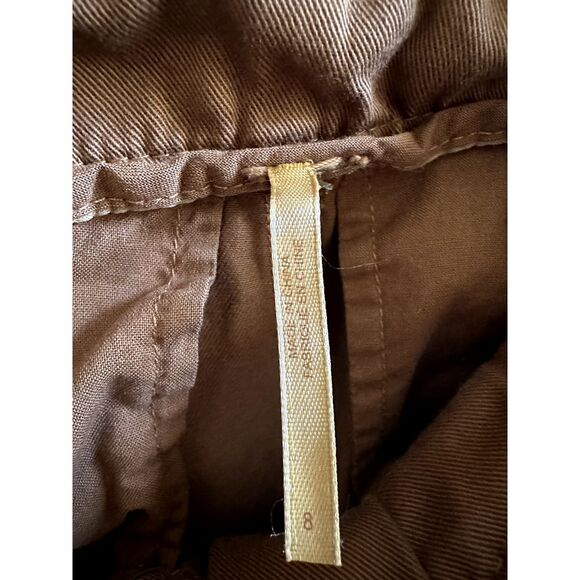 Free People - Brown Paperbag Pants With Belt Tapered Ankle - Size 8 - Picture 5 of 10